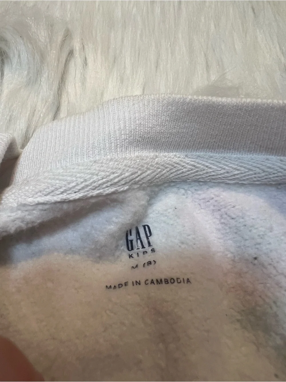 Gap Kids Size Medium 8 Sweatshirt Fashion Crewneck New Off White Floral Cotton